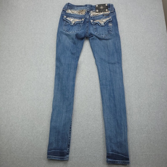 Miss Me Jeans Women's 25 Skinny Low Rise Med wash JP50025k-42 - Picture 4 of 12